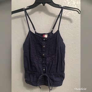 Navy Blue Spaghetti Strap Tank Top